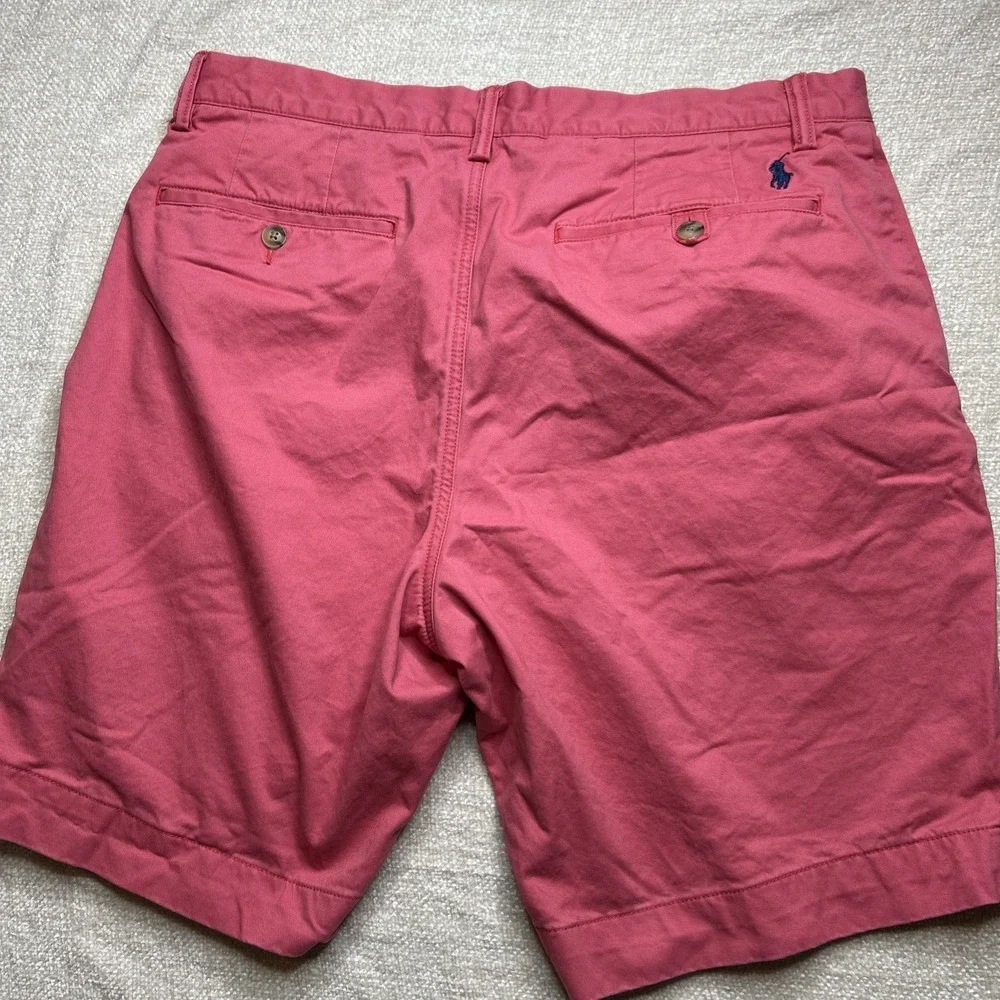 Polo Ralph Lauren Mens Coral Stretch Classic Fit Chino Shorts 34 Preppy Style